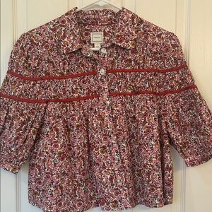Anthropologie Maeve Shirred Yoke Blouse, NWT